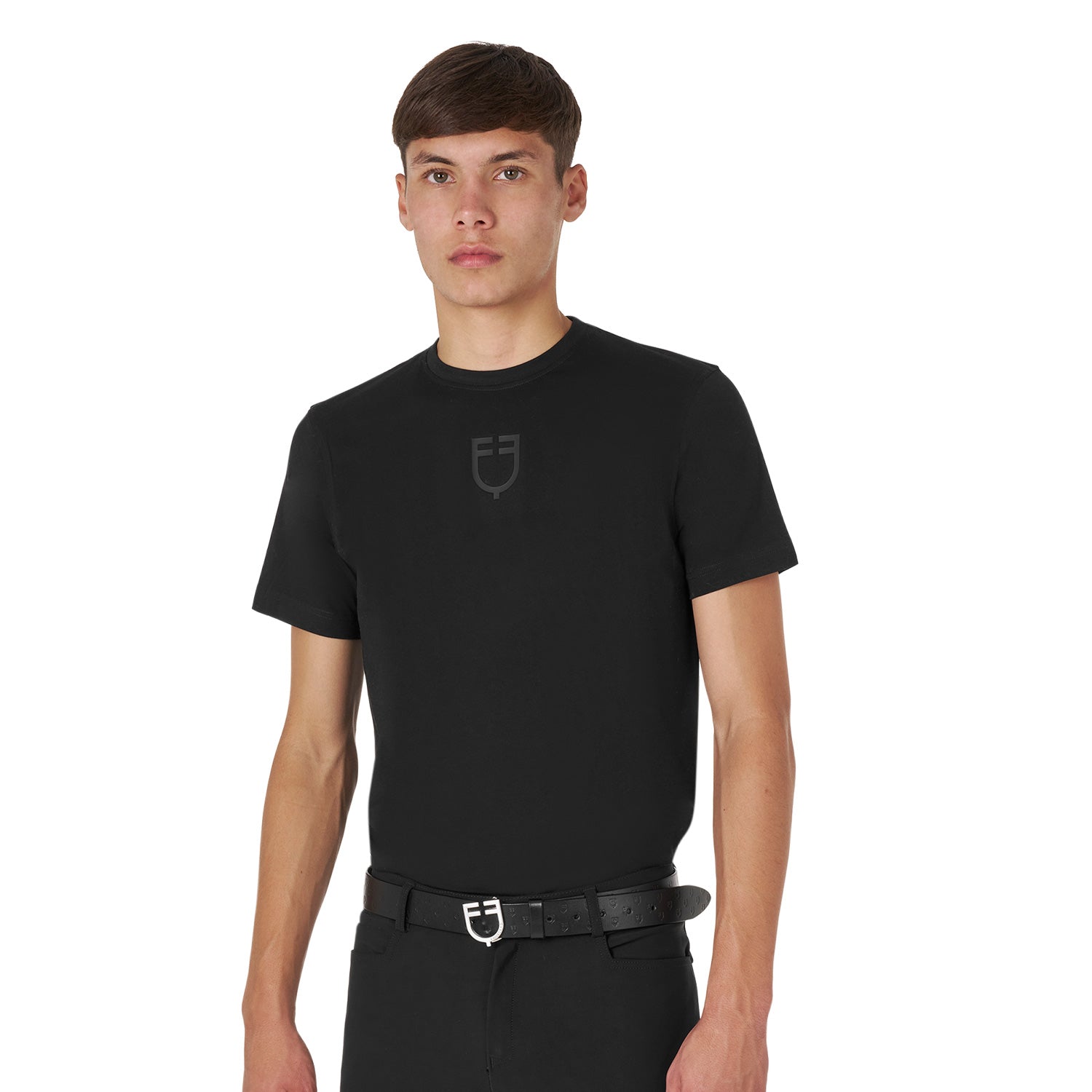 Equestro T Shirt Basic Uomo con Logo Tono Su