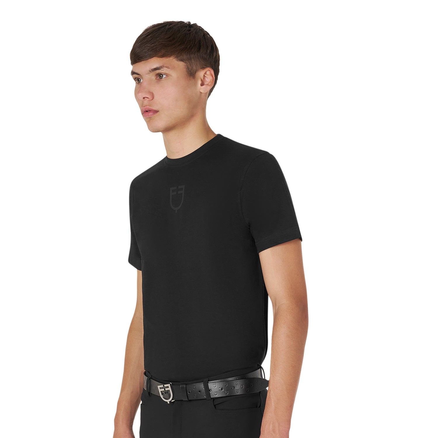 Equestro T Shirt Basic Uomo con Logo Tono Su