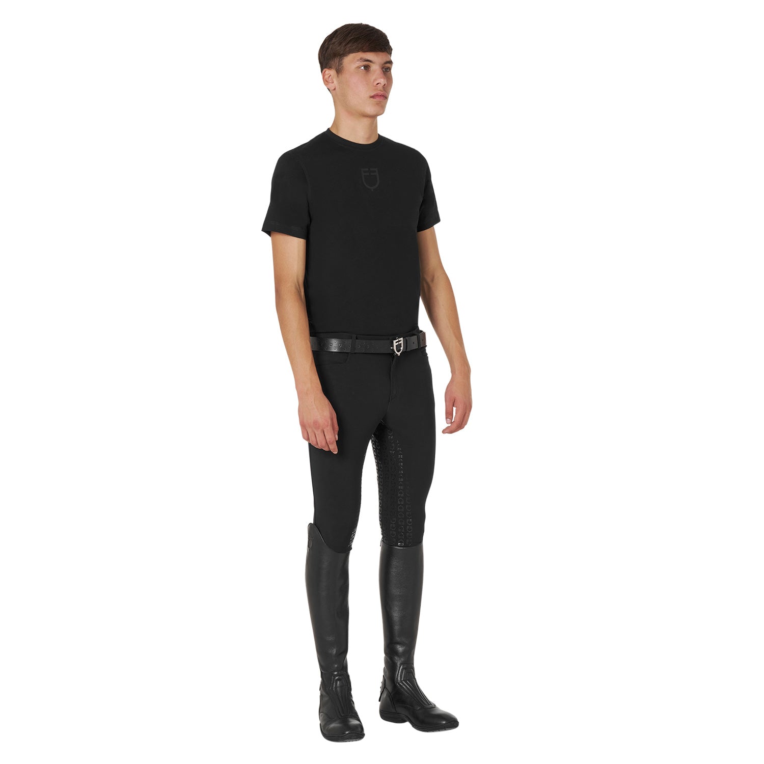 Equestro T Shirt Basic Uomo con Logo Tono Su