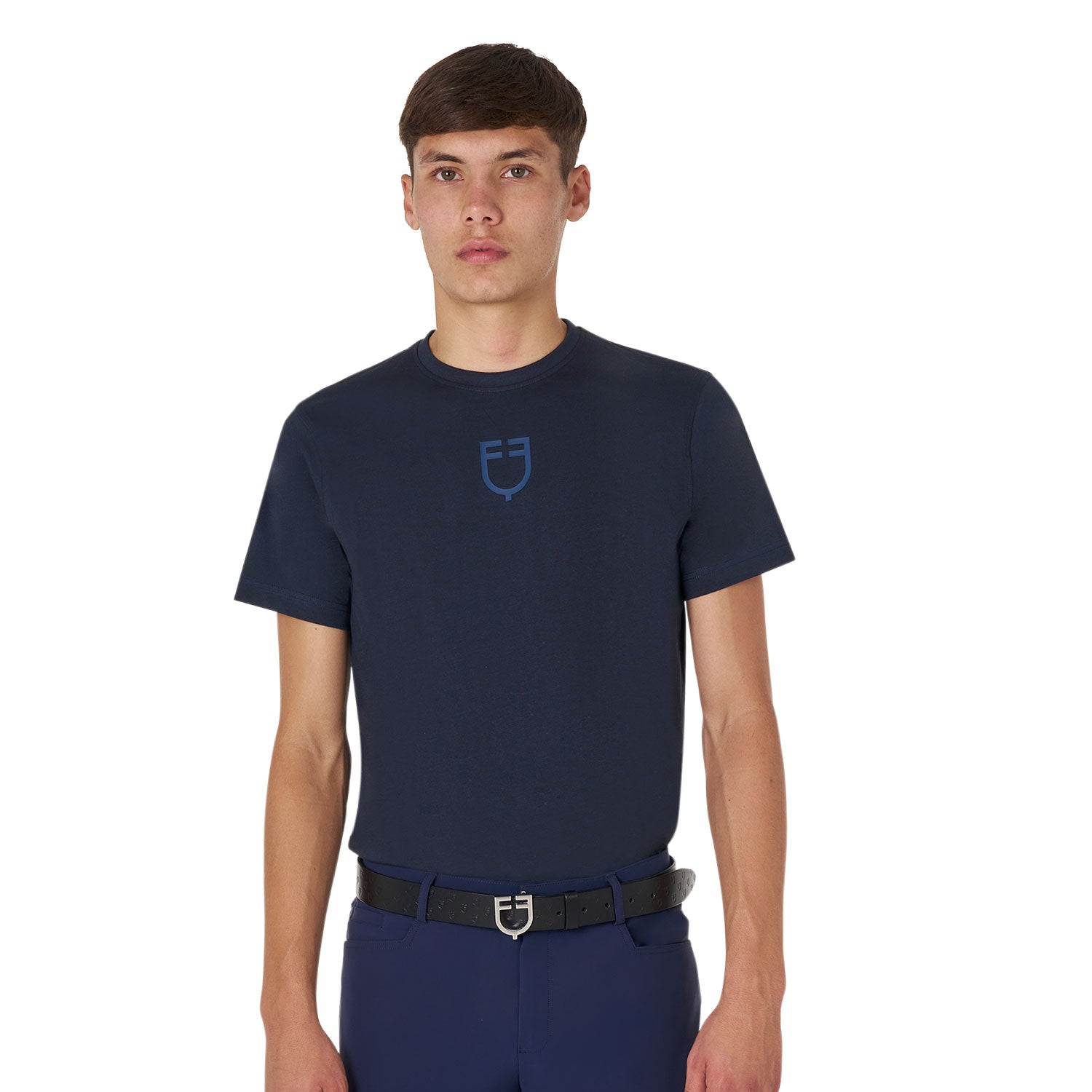 Equestro T Shirt Basic Uomo con Logo Tono Su