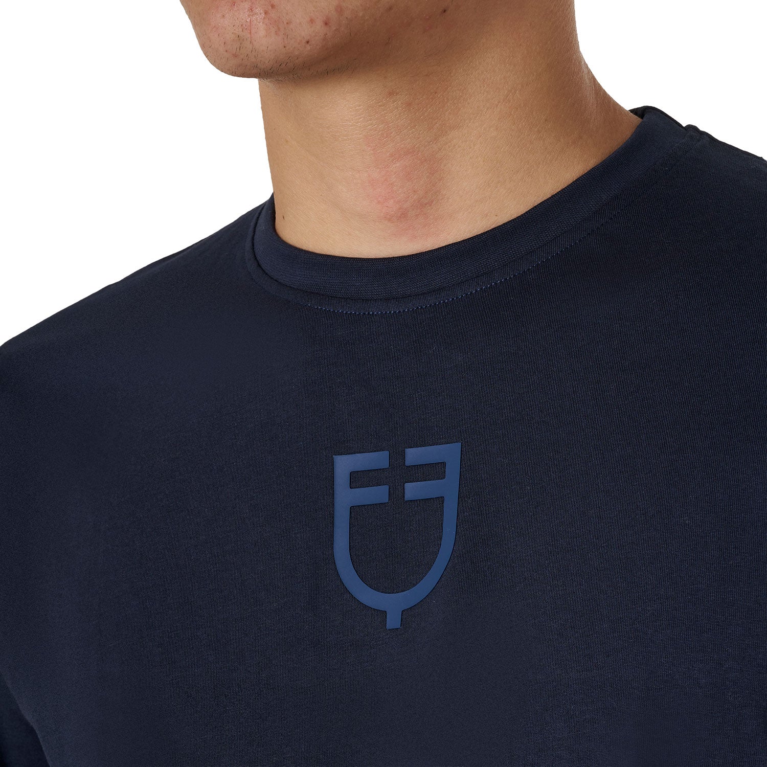 Equestro T Shirt Basic Uomo con Logo Tono Su