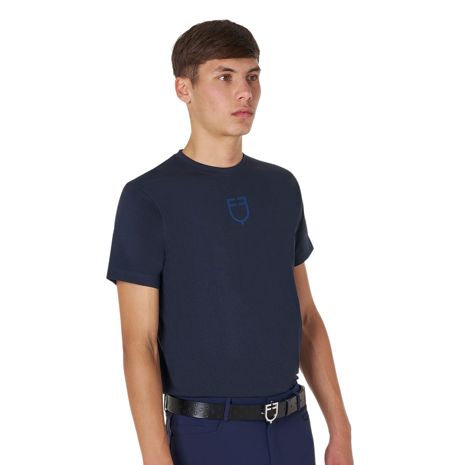 Equestro T Shirt Basic Uomo con Logo Tono Su