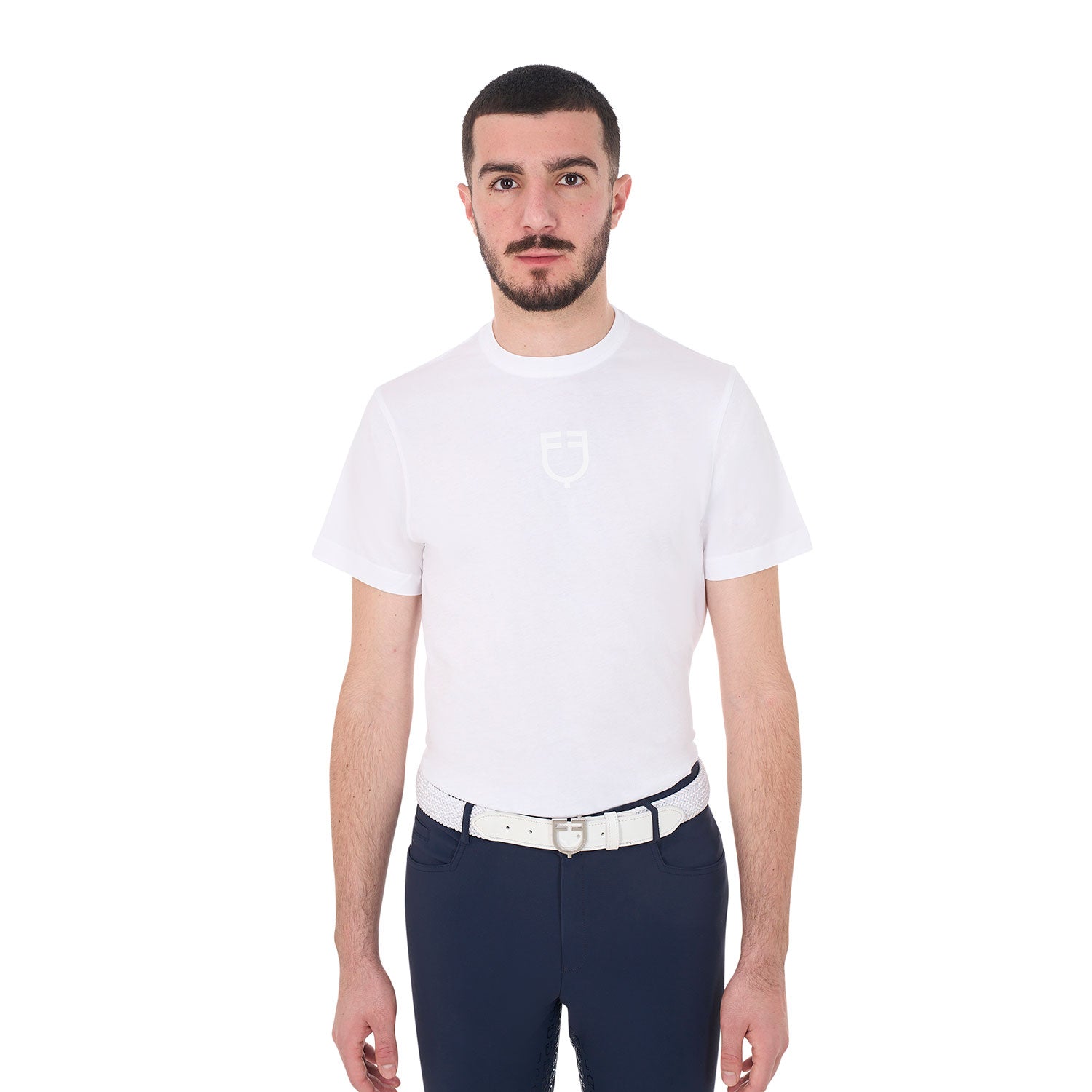 Equestro T Shirt Basic Uomo con Logo Tono Su