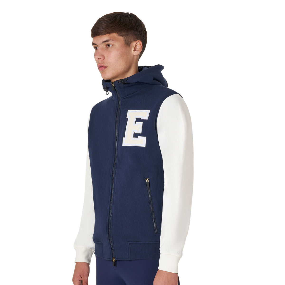 Equestro Felpa Uomo Istituzionale Bicolore con Zip Frontale