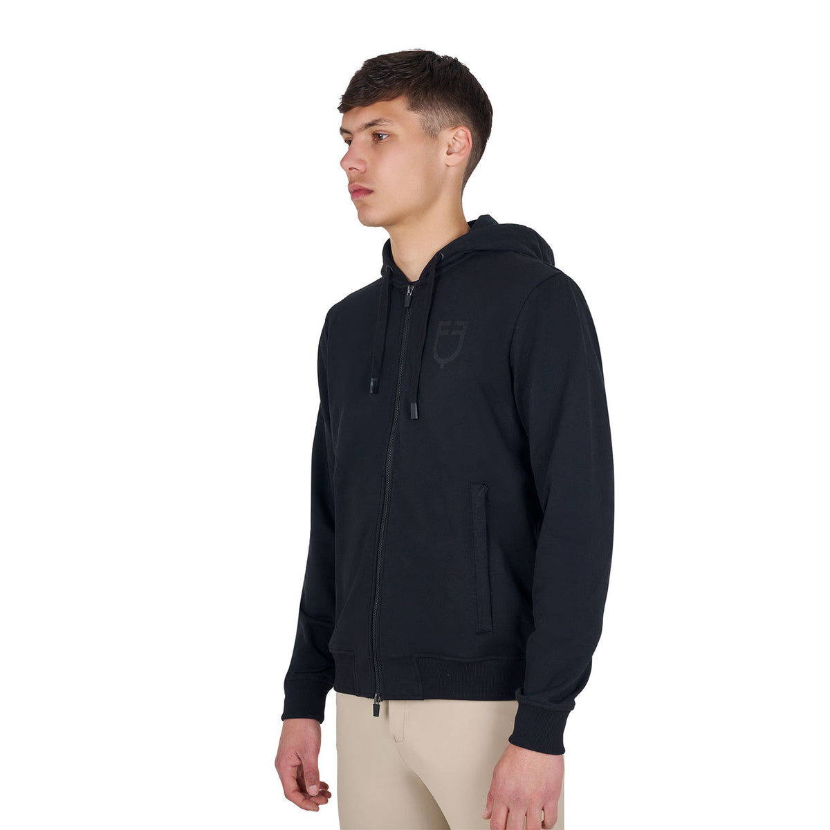 Equestro Felpa Uomo con Cappuccio Regolabile e Zip