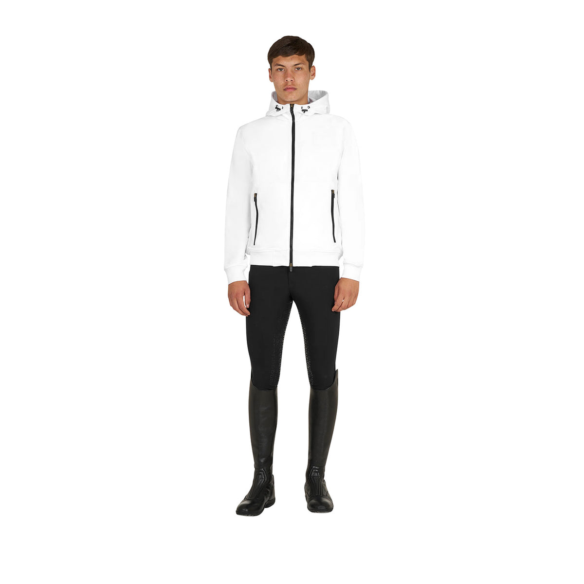 Equestro Felpa Uomo con Cappuccio Regolabile e Zip