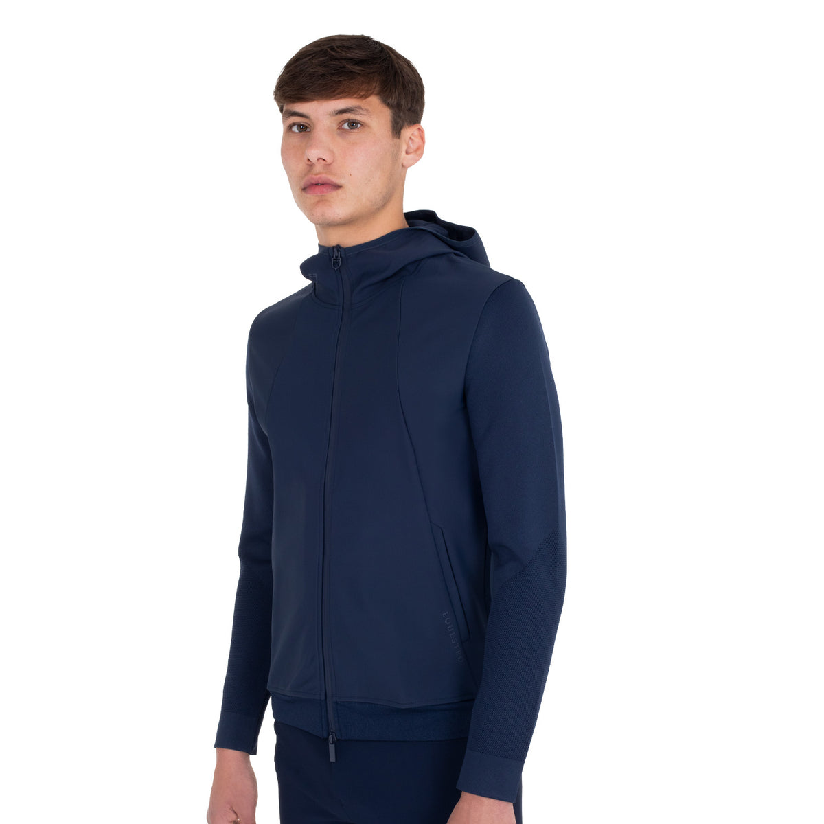 Equestro Felpa Tecnica Uomo con Cappuccio e Inserti Micro Mesh