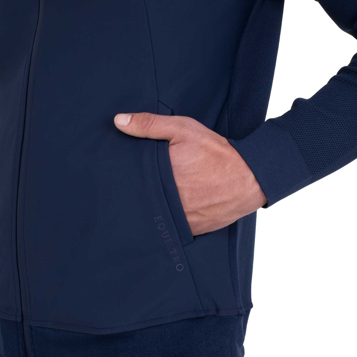 Equestro Felpa Tecnica Uomo con Cappuccio e Inserti Micro Mesh