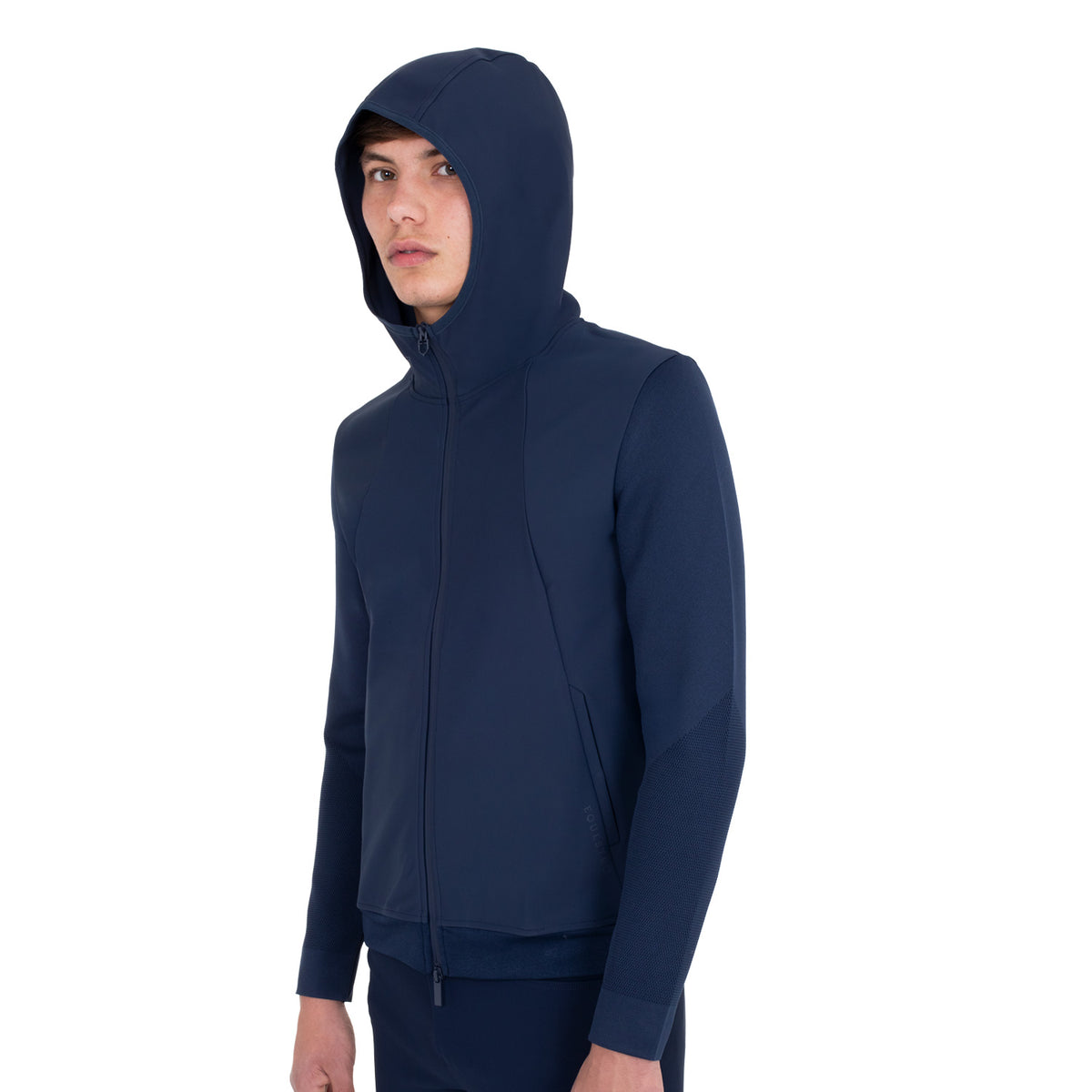 Equestro Felpa Tecnica Uomo con Cappuccio e Inserti Micro Mesh