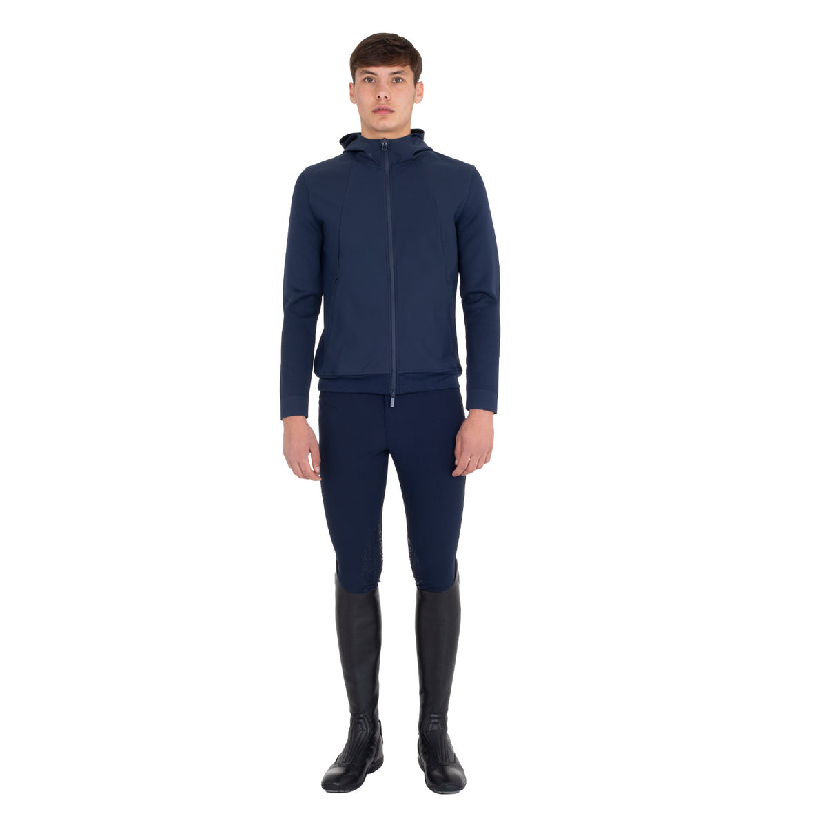 Equestro Felpa Tecnica Uomo con Cappuccio e Inserti Micro Mesh