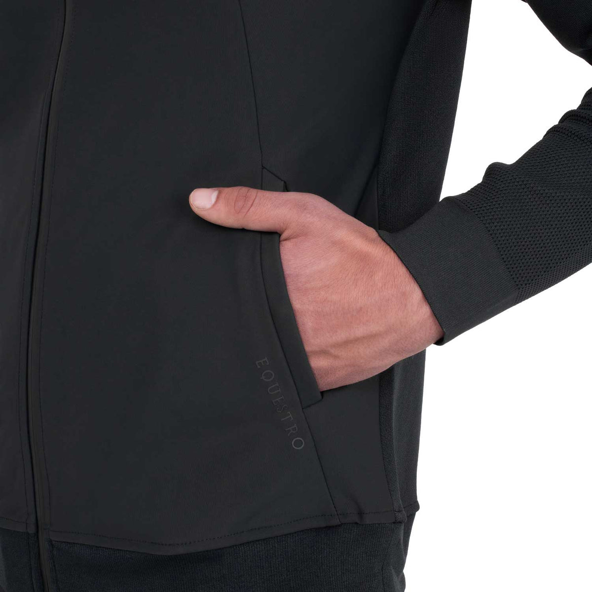 Equestro Felpa Tecnica Uomo con Cappuccio e Inserti Micro Mesh