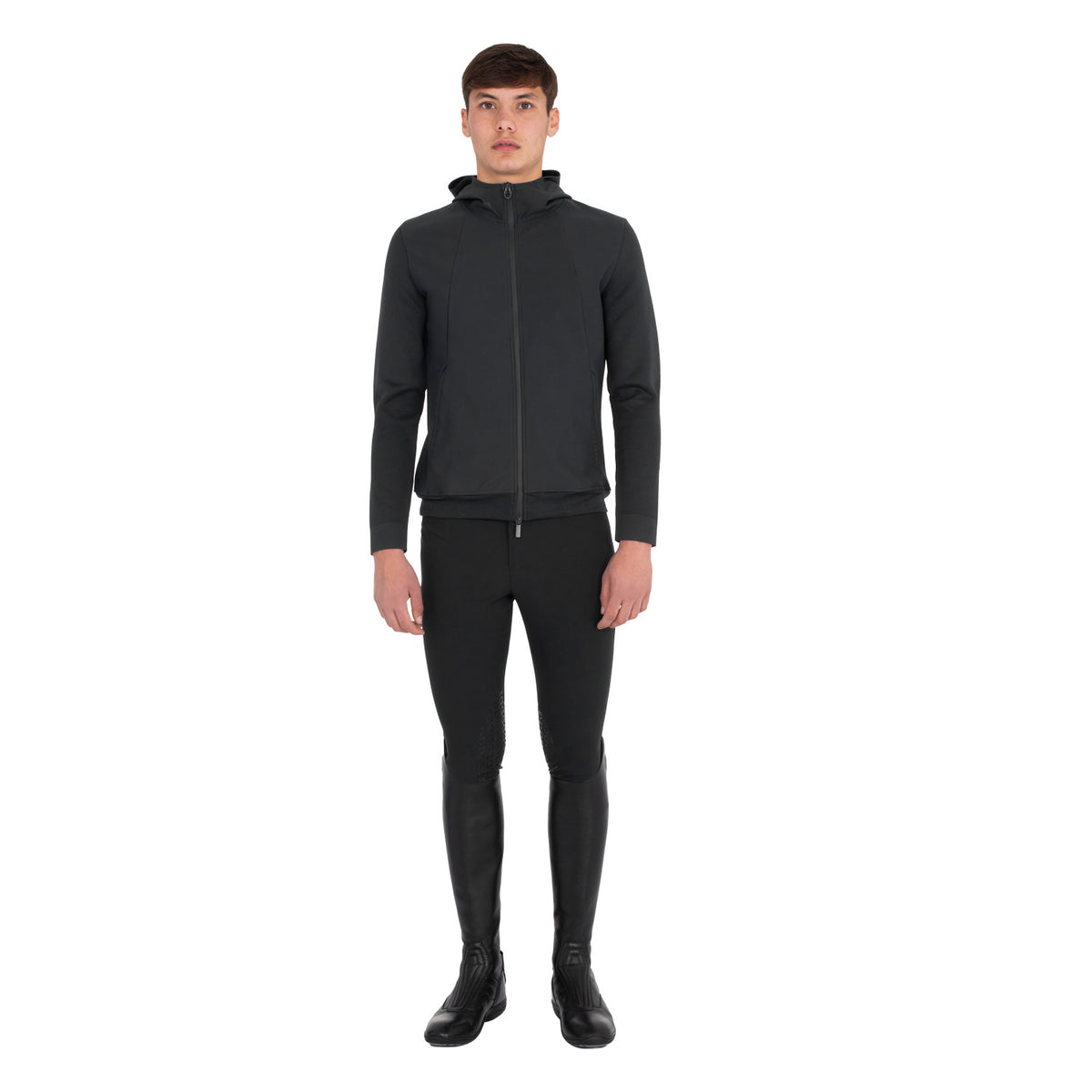 Equestro Felpa Tecnica Uomo con Cappuccio e Inserti Micro Mesh