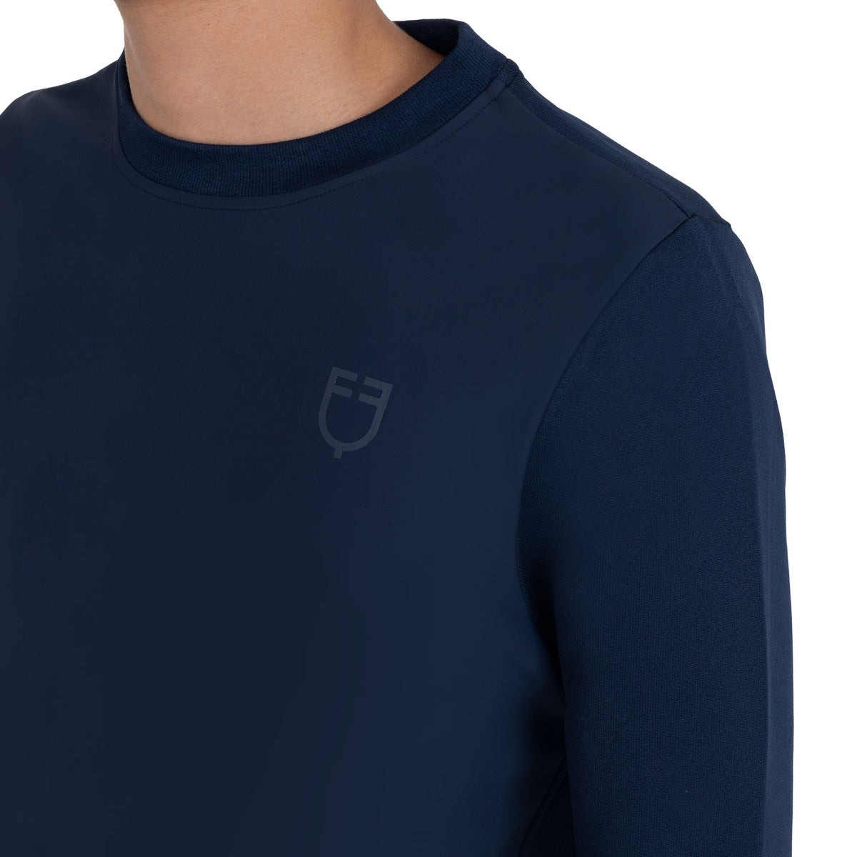 Equestro Felpa Tecnica Uomo Girocollo con Inserti Micro Mesh