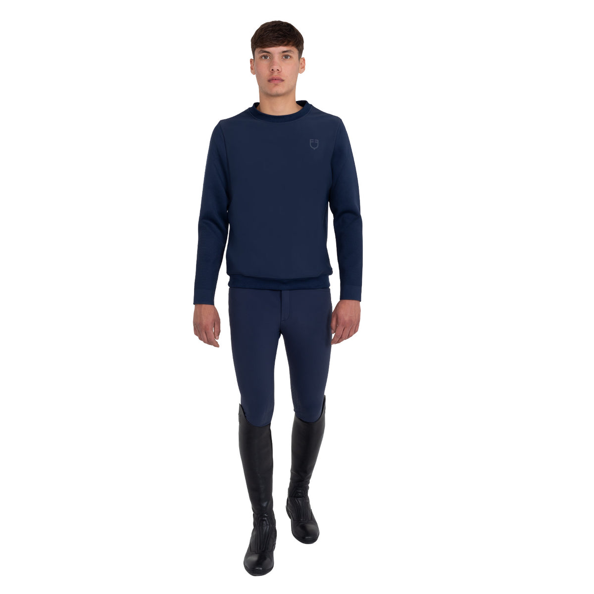 Equestro Felpa Tecnica Uomo Girocollo con Inserti Micro Mesh