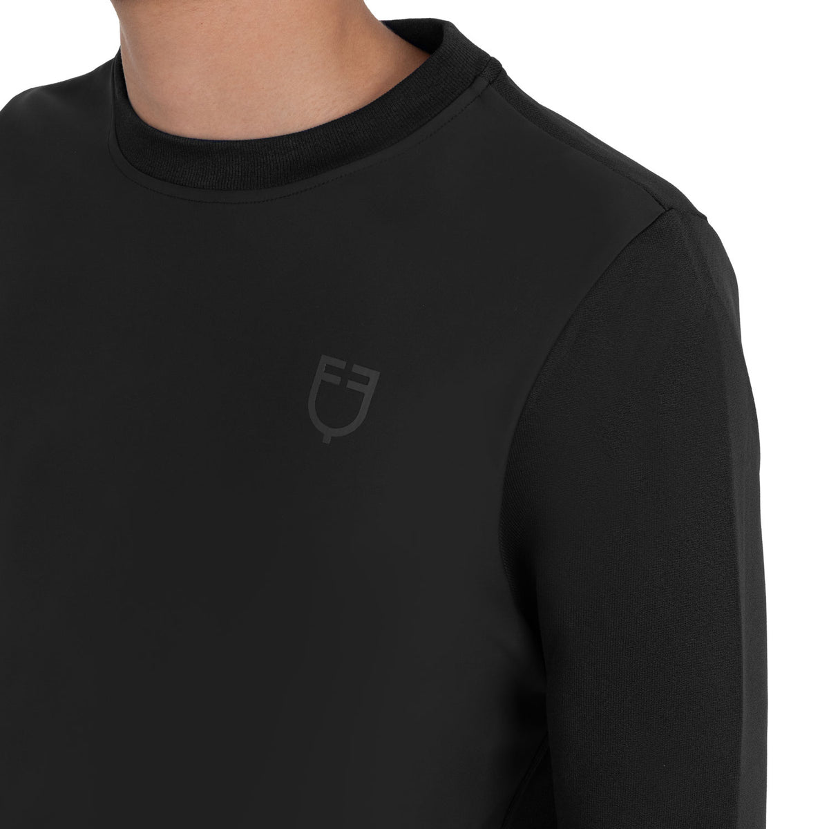 Equestro Felpa Tecnica Uomo Girocollo con Inserti Micro Mesh