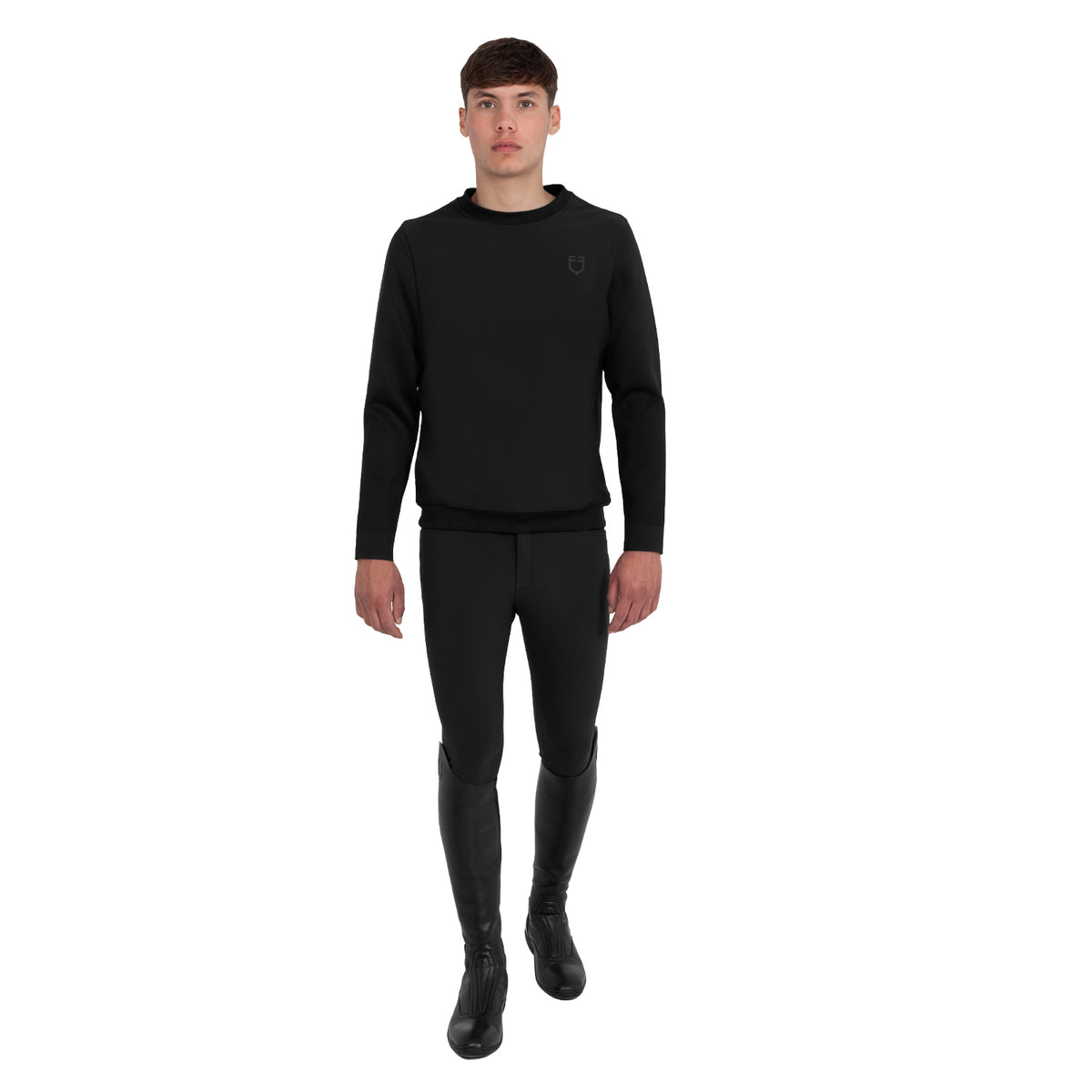 Equestro Felpa Tecnica Uomo Girocollo con Inserti Micro Mesh