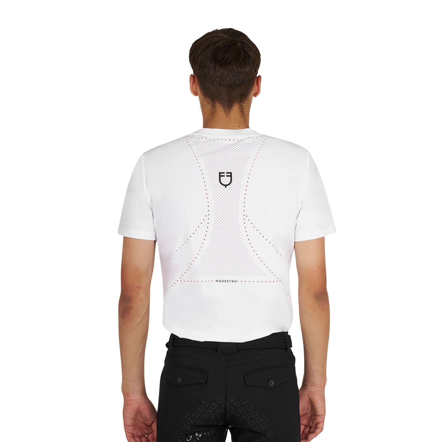 Equestro T Shirt Allenamento Uomo in Tessuto Tecnico con Microfori