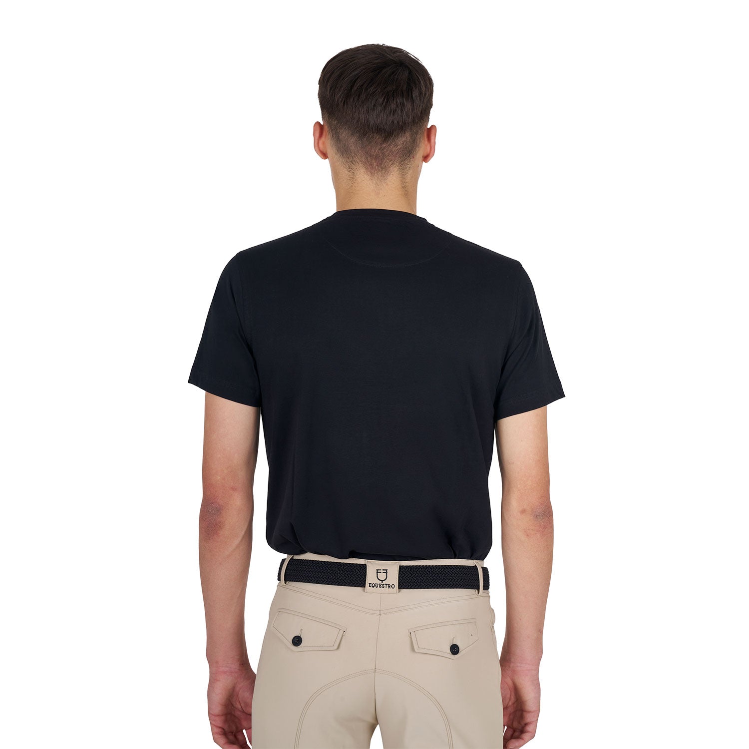 Equestro T Shirt Basic Uomo con Scritta Sul Petto