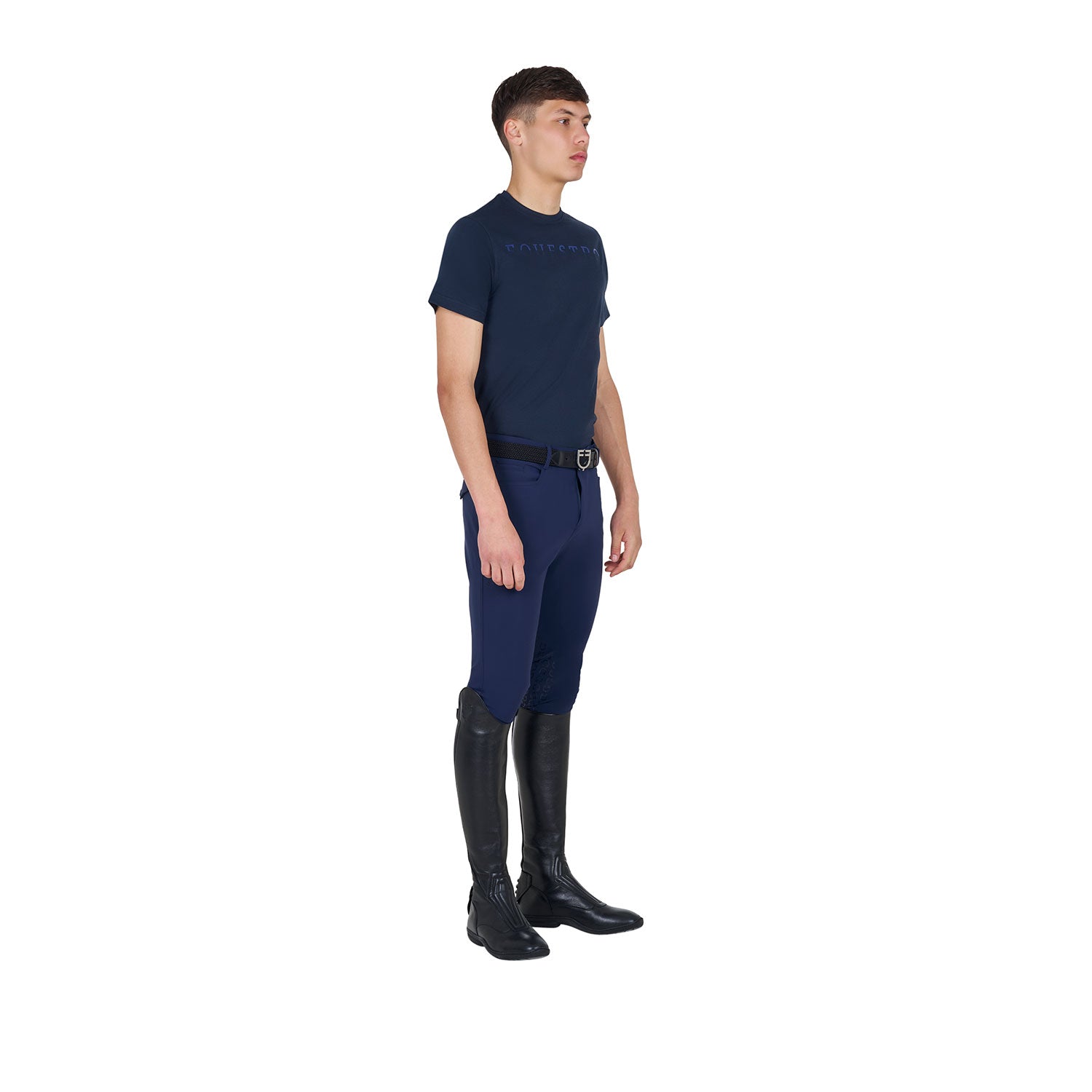 Equestro T Shirt Basic Uomo con Scritta Sul Petto