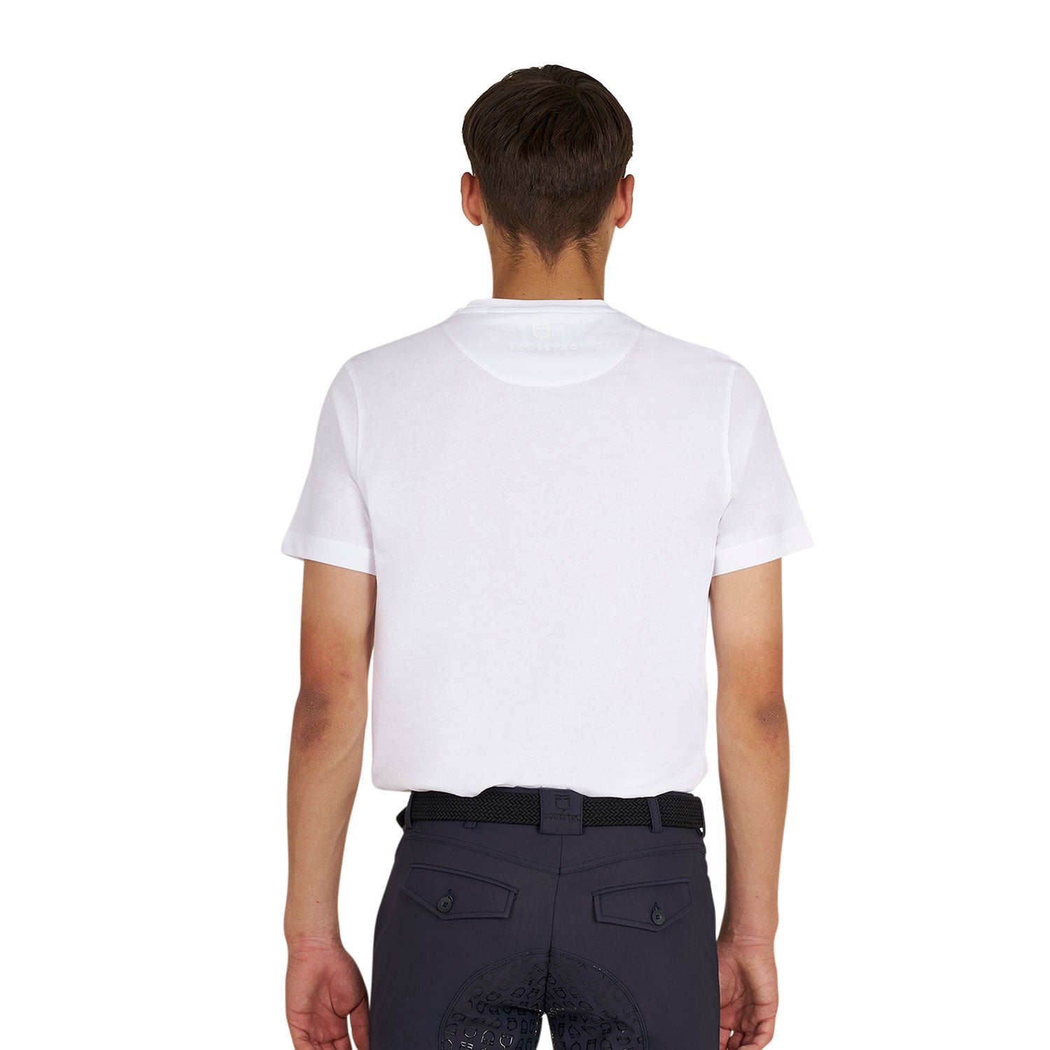 Equestro T Shirt Basic Uomo con Scritta Sul Petto