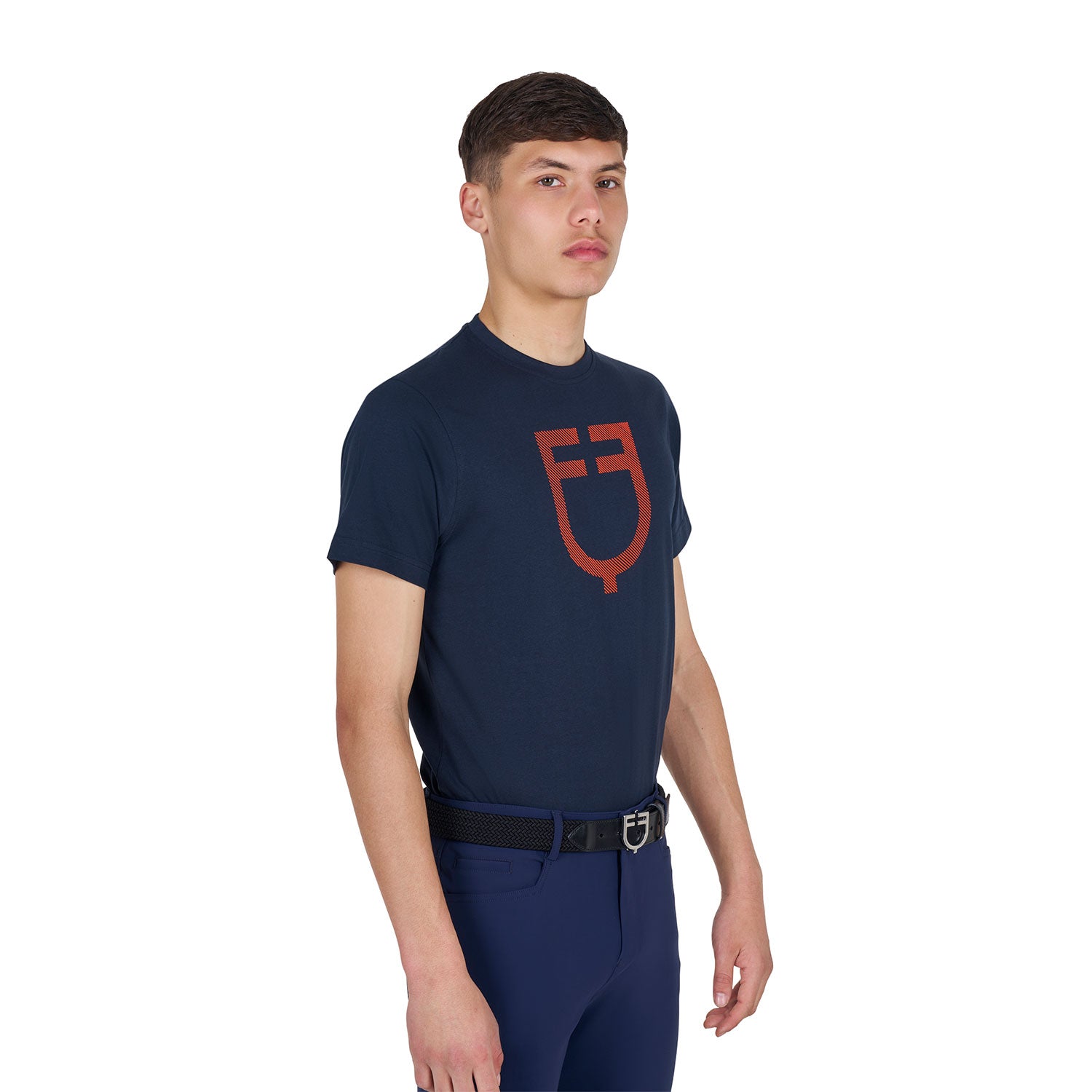 Equestro T Shirt Basic Uomo con Logo Glossy