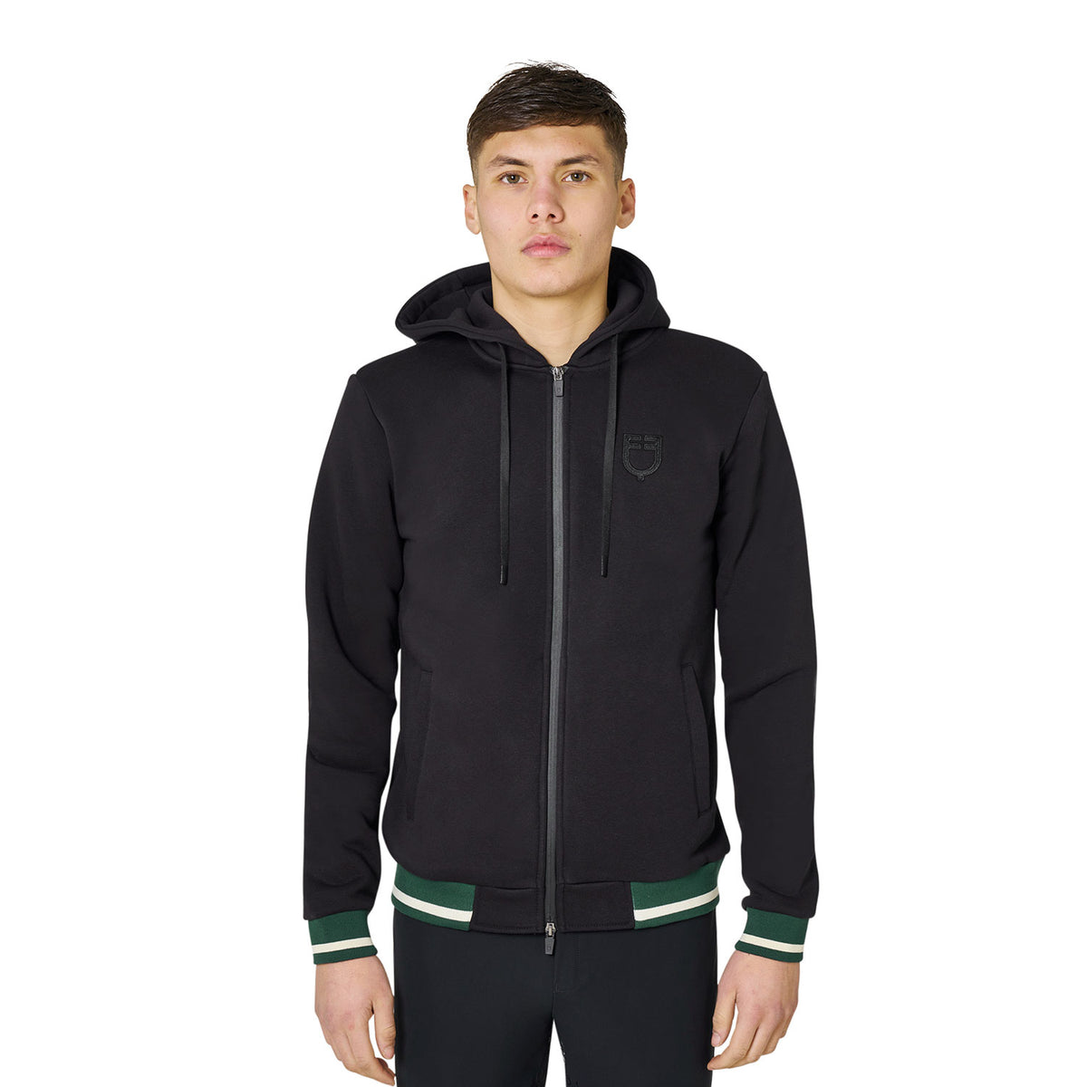 Equestro Felpa Uomo con Cappuccio e Zip Frontale