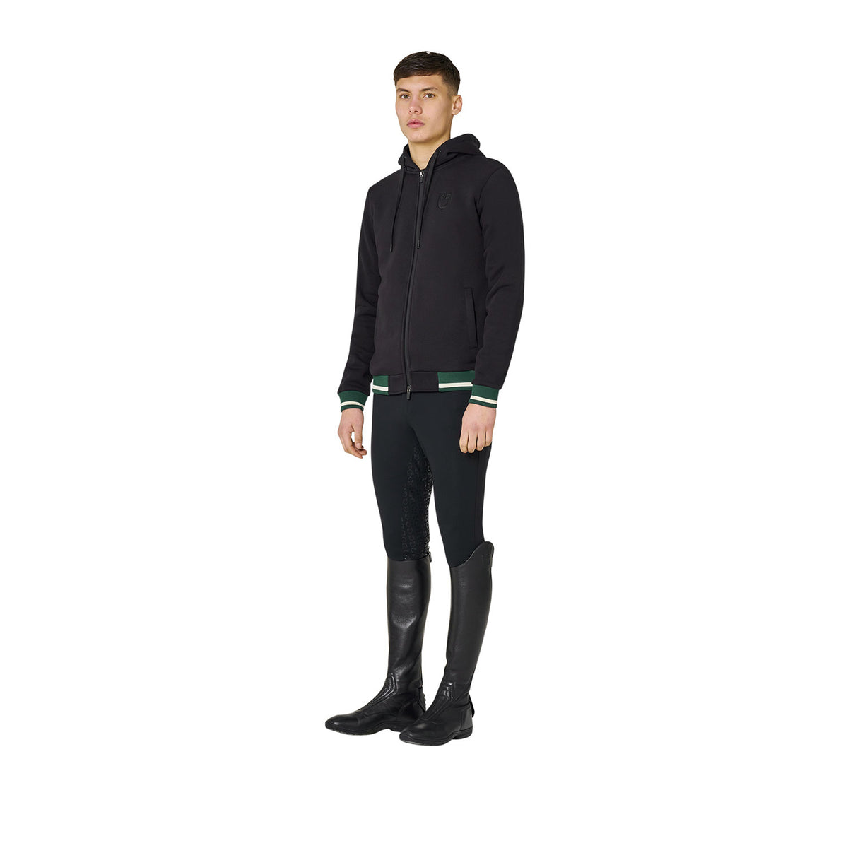 Equestro Felpa Uomo con Cappuccio e Zip Frontale