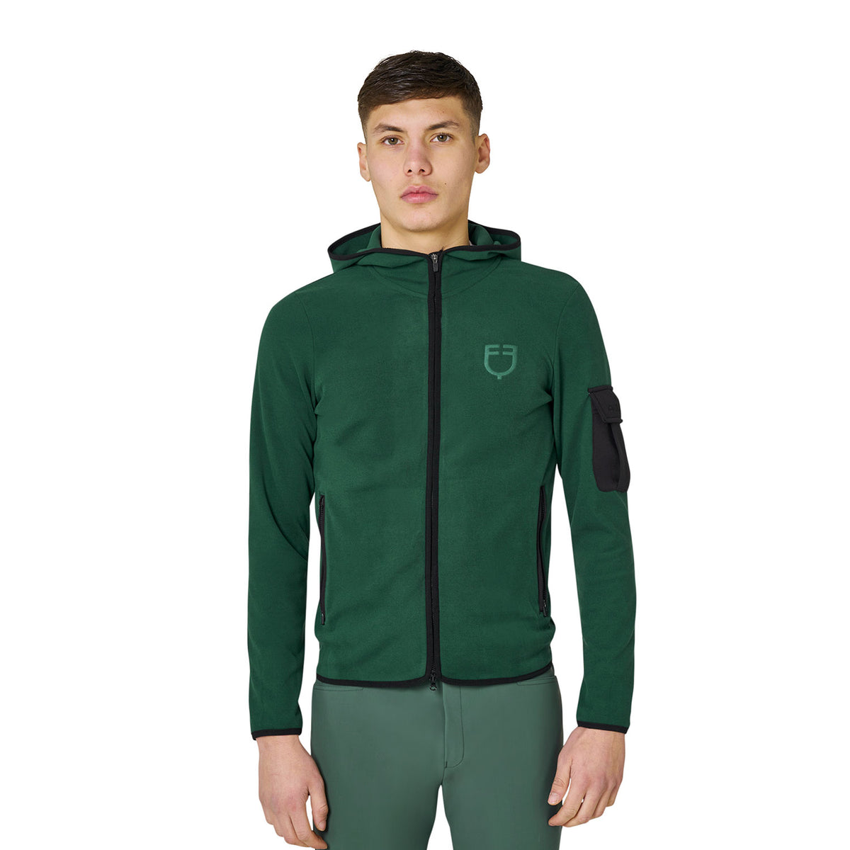 Equestro Felpa Uomo in Pile con Zip