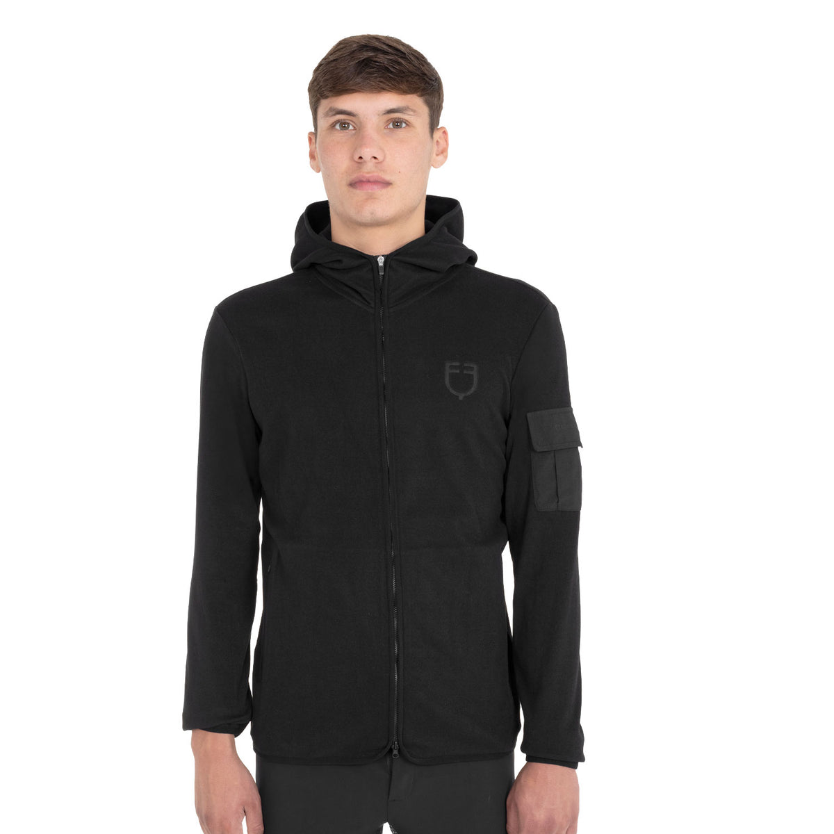 Equestro Felpa Uomo in Pile con Zip