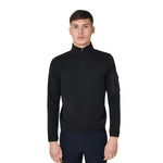 Equestro Felpa Uomo Collo Alto in Pile con Zip a 3/4