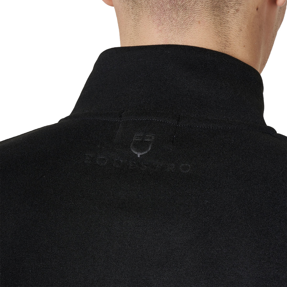 Equestro Felpa Uomo Collo Alto in Pile con Zip a 3/4