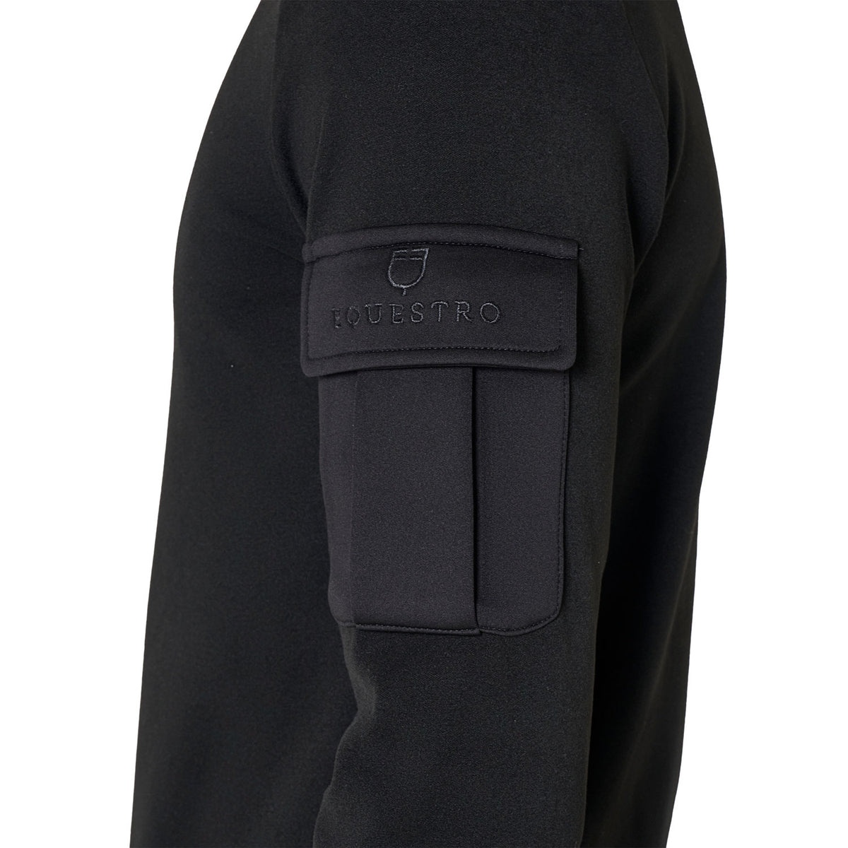 Equestro Felpa Uomo Collo Alto in Pile con Zip a 3/4