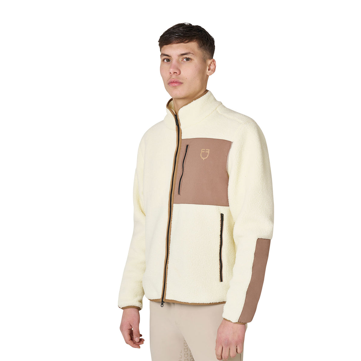 Equestro Felpa Uomo in Pile Teddy con Tasca Frontale