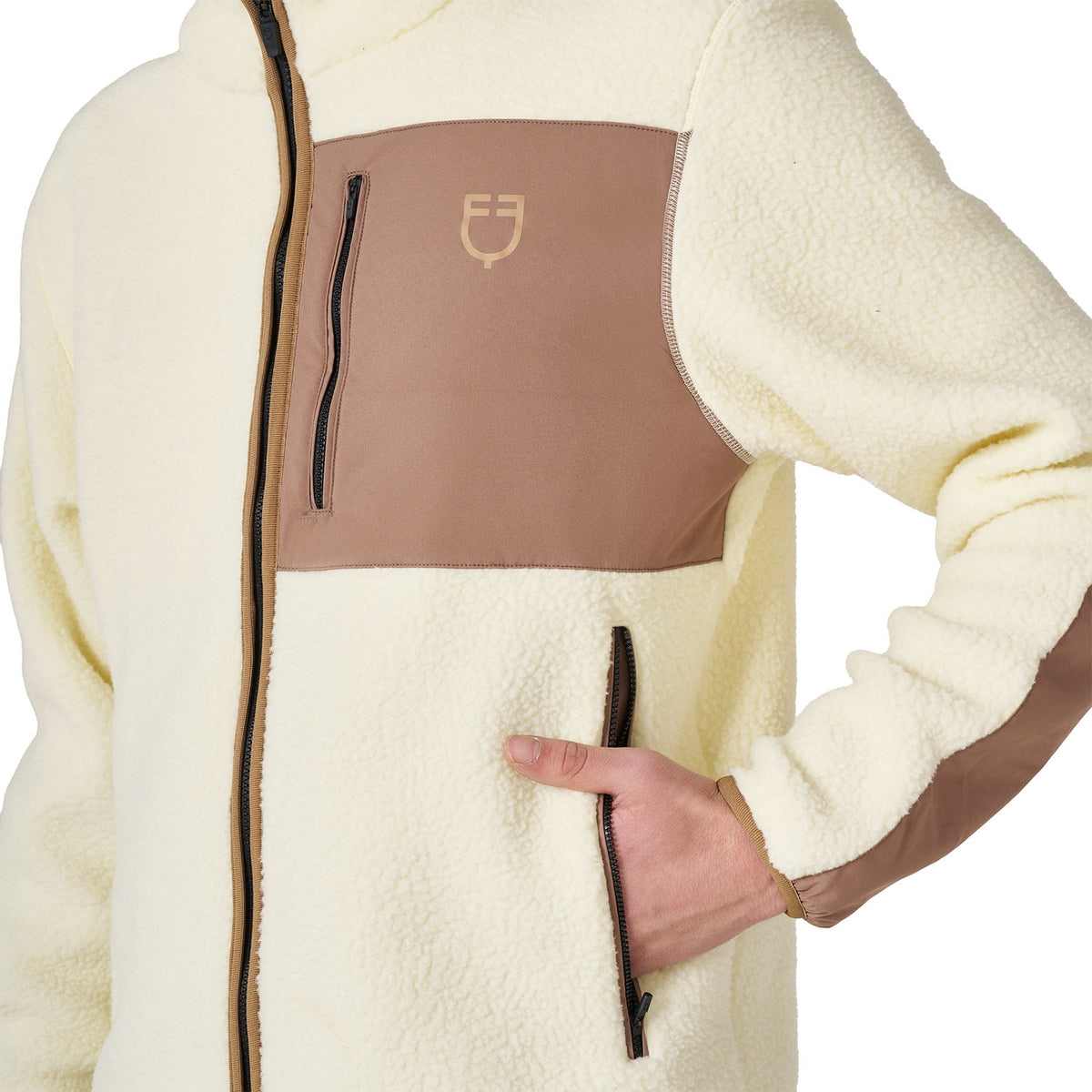 Equestro Felpa Uomo in Pile Teddy con Tasca Frontale