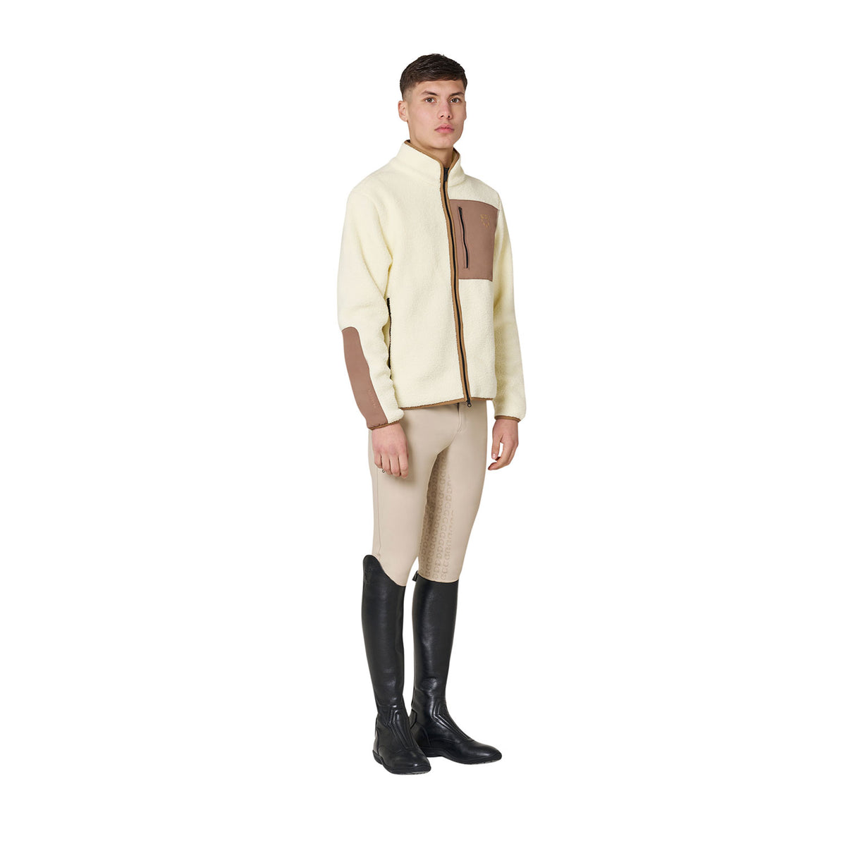 Equestro Felpa Uomo in Pile Teddy con Tasca Frontale