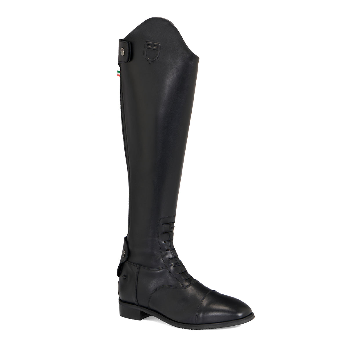 Equestro Stivali Unisex con Lacci e Zip Posteriore