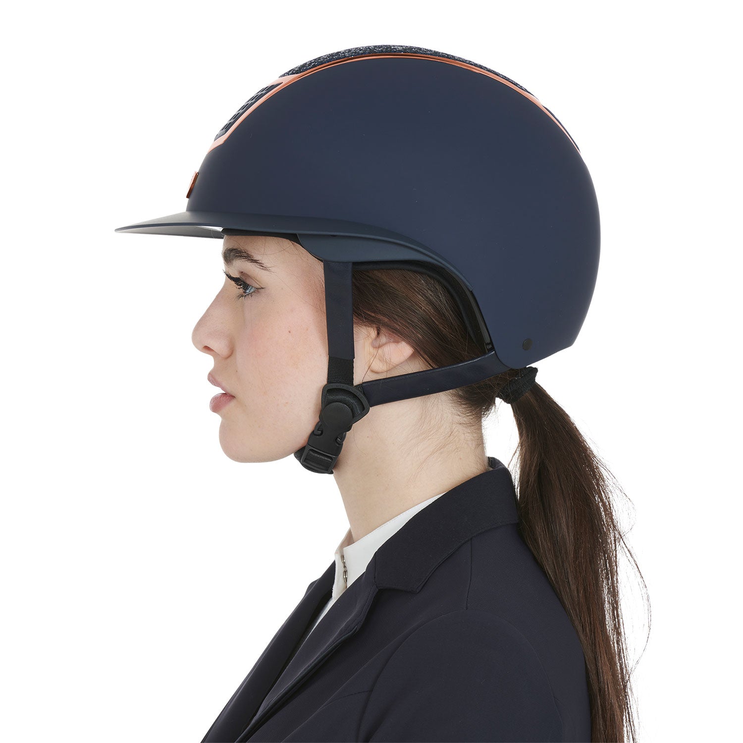 Equestro Cap con Brillantini e Visiera Larga Omologazione En