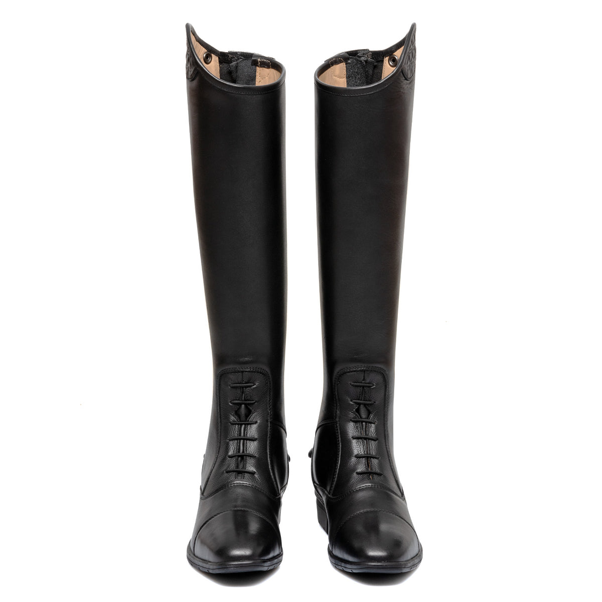 Equestro Stivali Unisex con Lacci e Inserto Multilogo