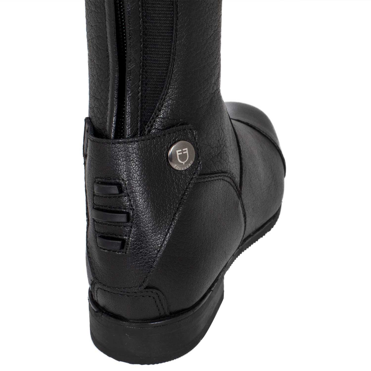 Equestro Stivali Unisex in Pelle di Vitello Zip Posteriore