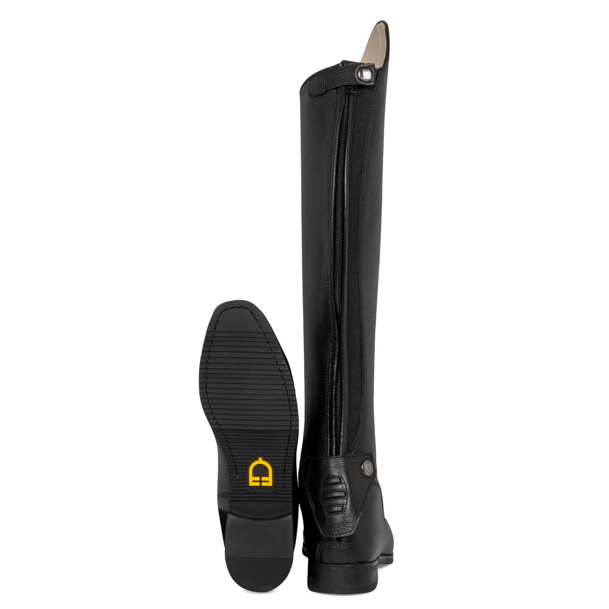 Equestro Stivali Unisex in Pelle di Vitello con Laccetti Frontali