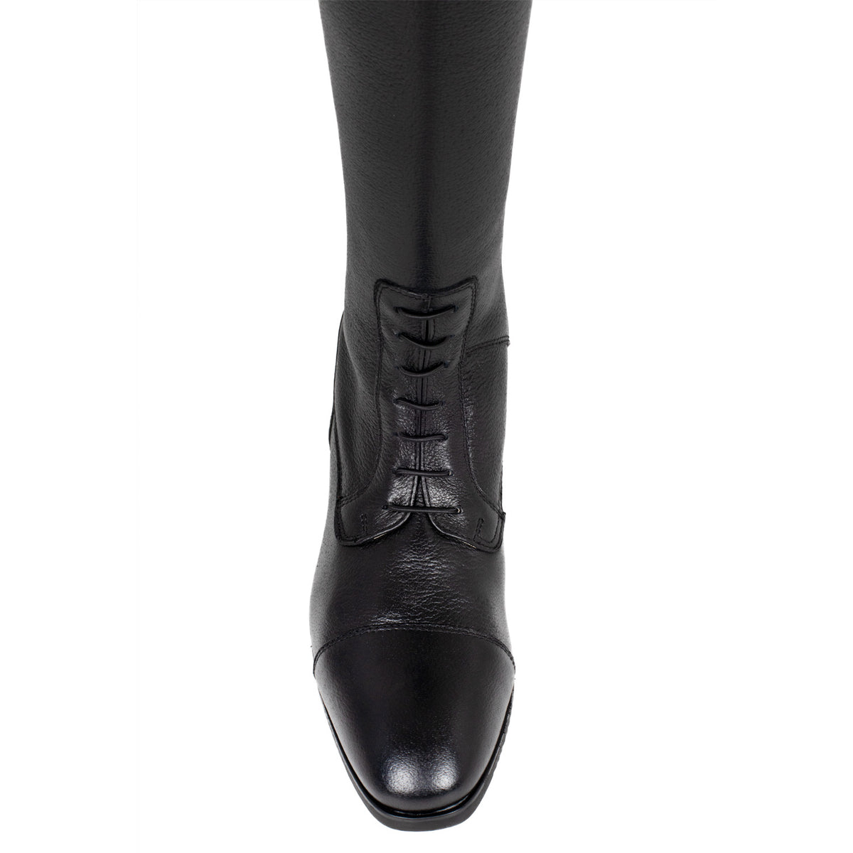 Equestro Stivali Unisex in Pelle di Vitello con Laccetti Frontali