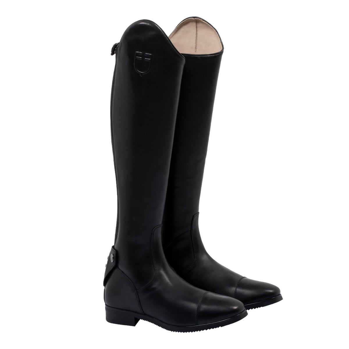 Equestro Stivali Neptune Unisex in Pelle con Zip Posteriore