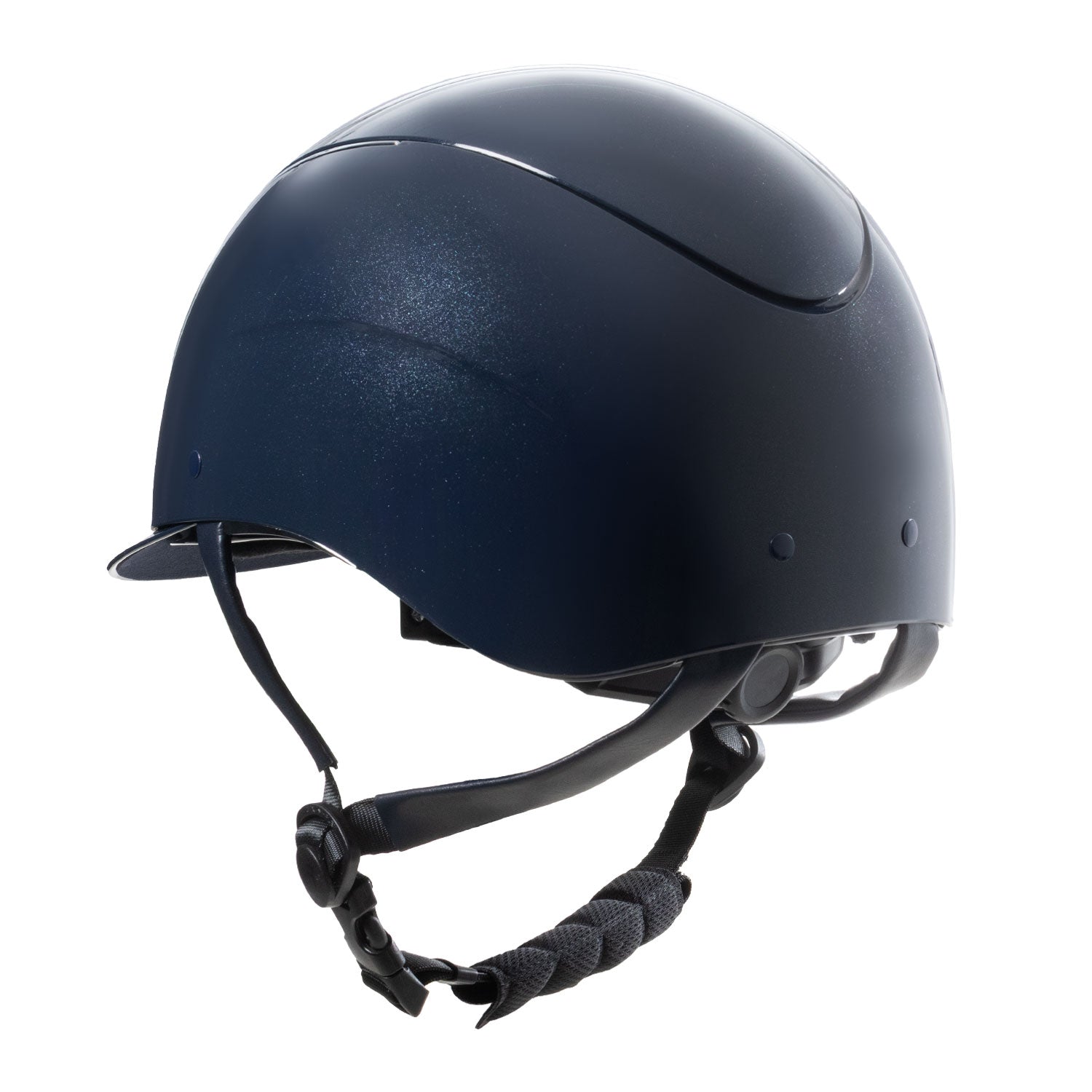 Equestro Cap Lucido Cinturino Ecopelle e Visiera Stretta Omologazione En