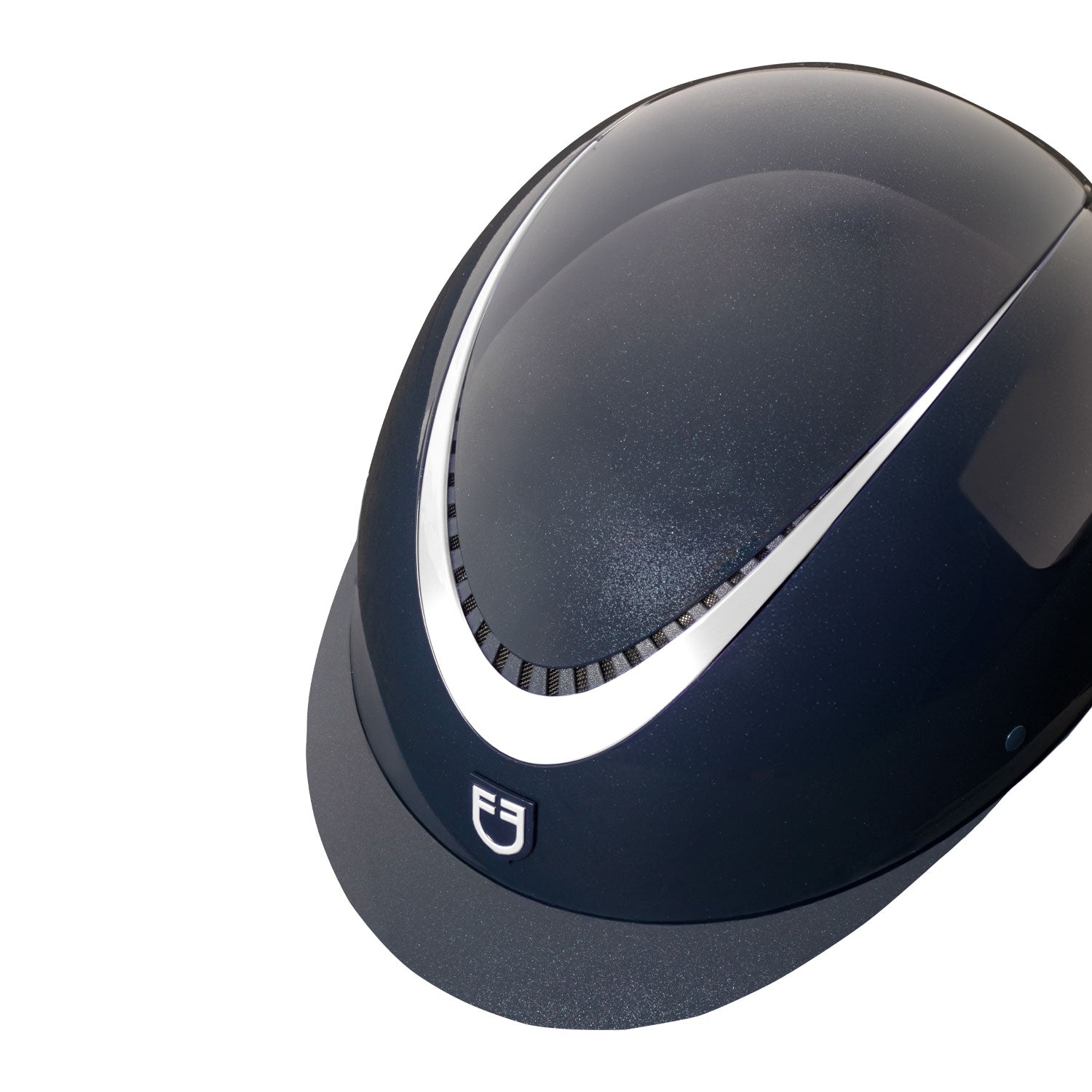 Equestro Cap Lucido Cinturino Ecopelle e Visiera Stretta Omologazione En