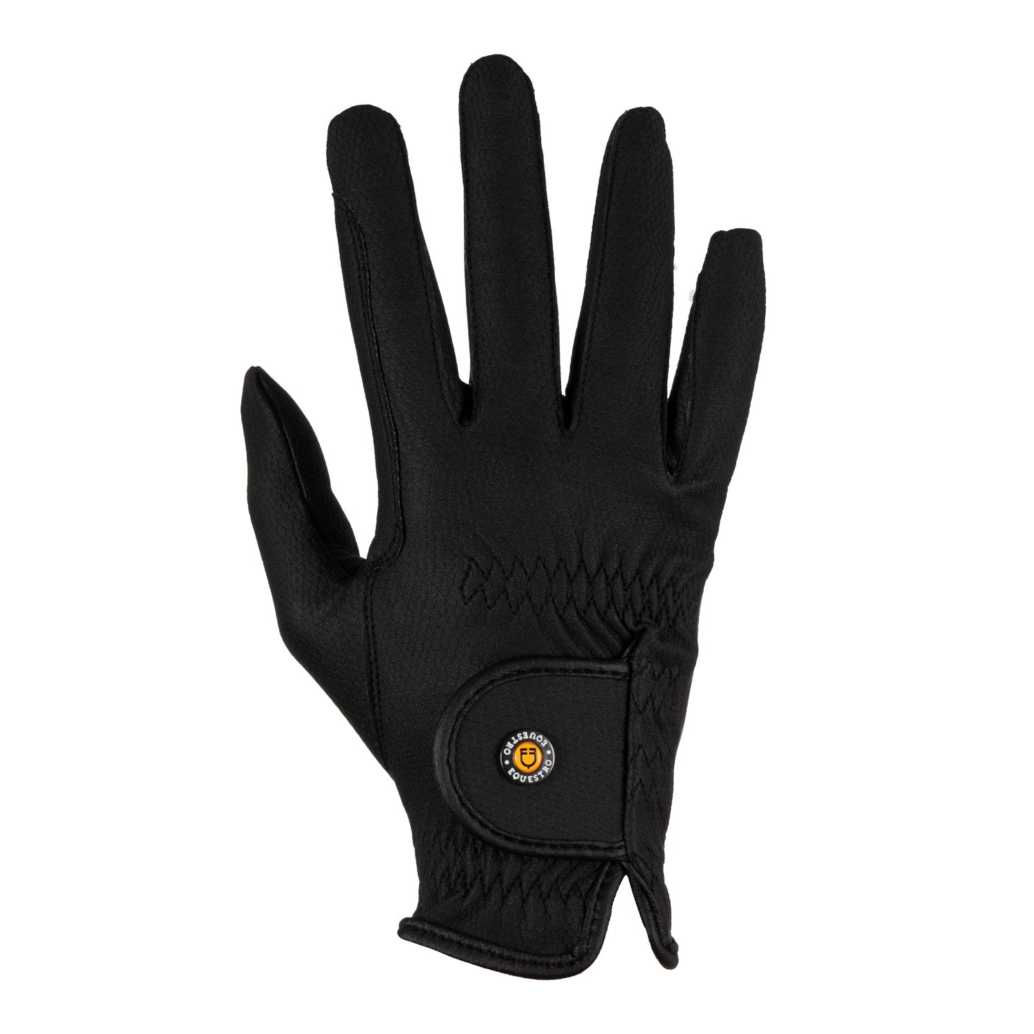 Guanti unisex Equestro in pelle sintetica con chiusura a strappo