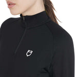 Base layer donna slim fit in tessuto tecnico Scuderia Equestro Black