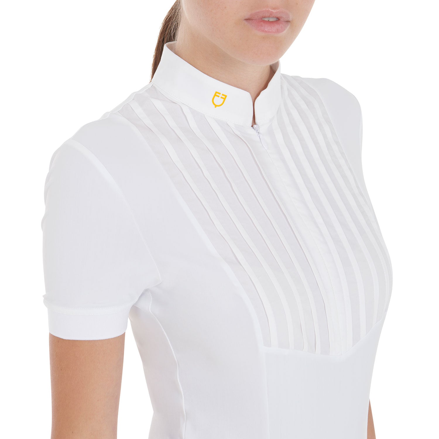 Polo donna slim fit cotone plissettato Equestro