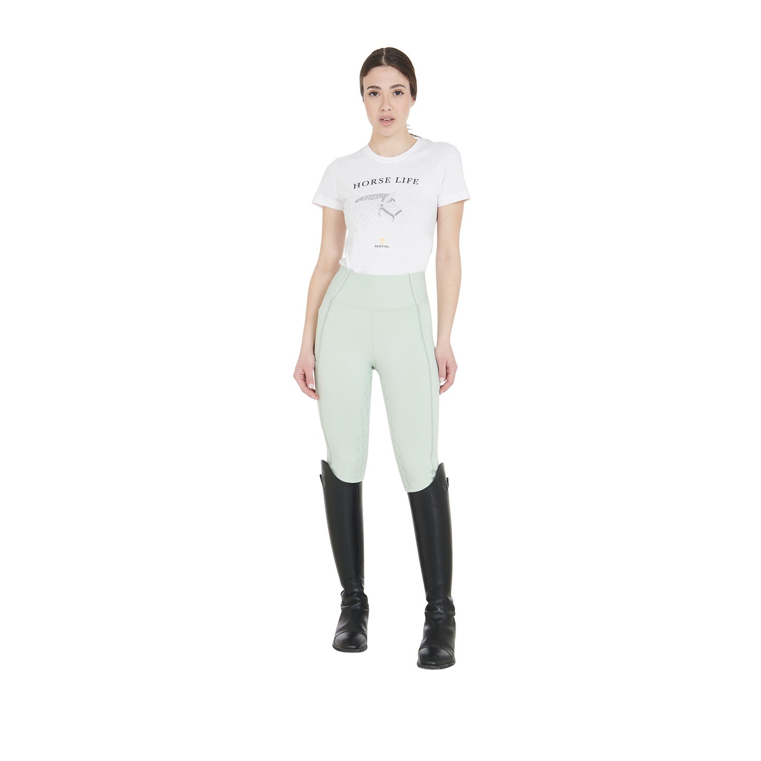 Equestro Leggins Donna Slim Fit Full Grip