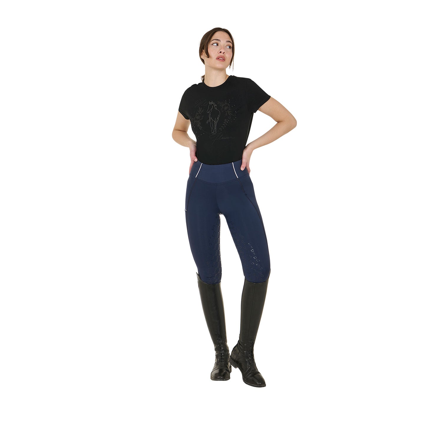 Equestro Leggins Donna Slim Fit Full Grip