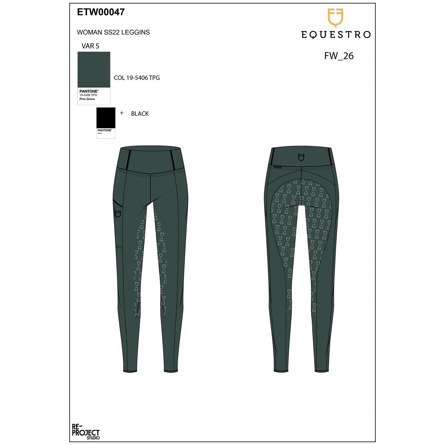 Equestro Leggins Donna Slim Fit Full Grip